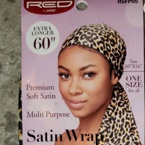 Leopard Satin Head Wrap/Scarf - Picture 3 of 3